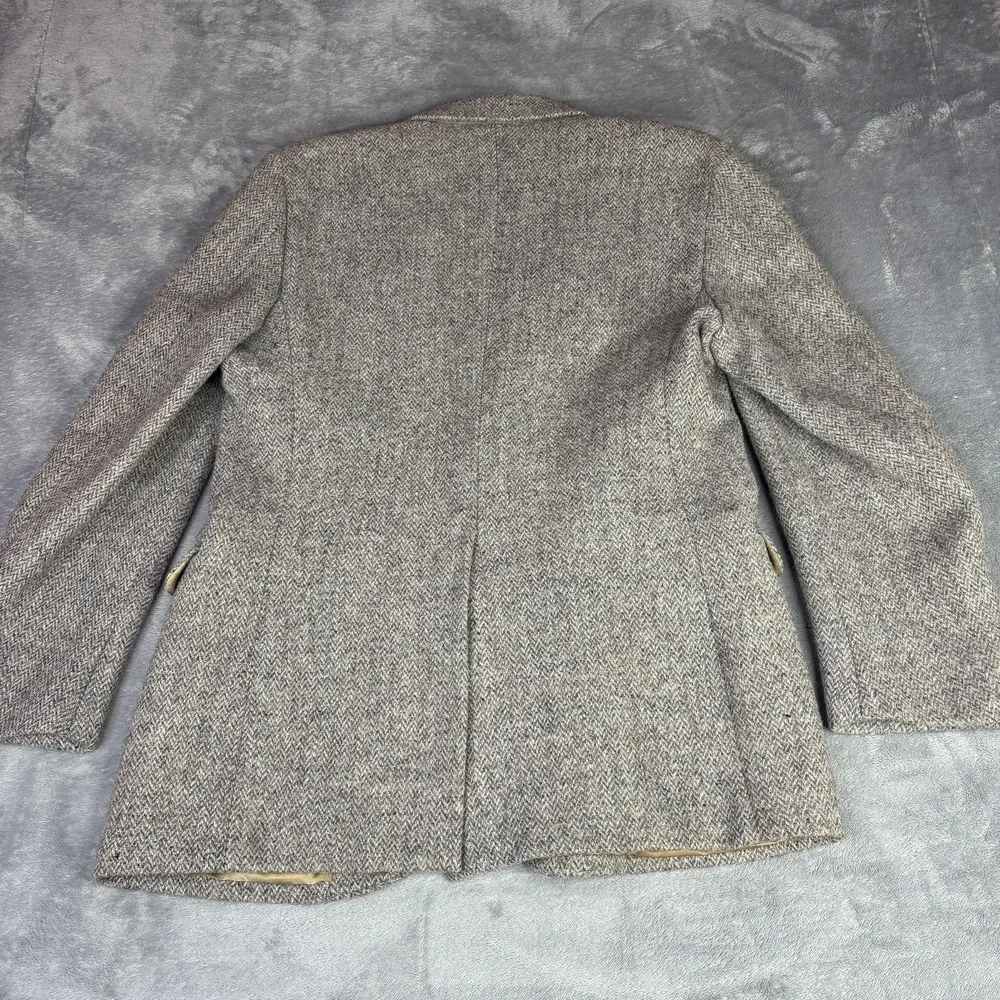 Hunting Horn Sport Coat Mens Fits 40R Gray Herringbone Tweed Wool Blazer Classic